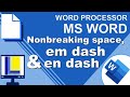 Understanding Non-Breaking Spaces and Dashes
