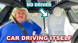 Tesla Drives Itself Prank On Grandmom