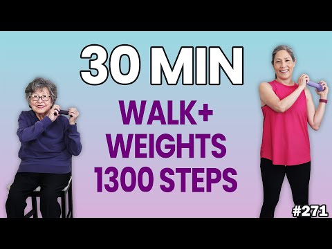 30-Min Walk + Weights | Fat-Burn & Low-Impact (1,300 Steps)