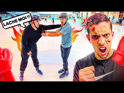 YASSINE SE BAGARRE A LA PATINOIRE 😡 ( On s'est fais viré à cause d'eux ...)