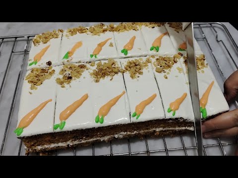 كيكة الجزرالهشه بالجوز والقرفه تنافس الاصليه من ستاربكس Carrot cake with walnuts and cinnamon