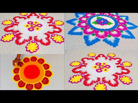 3 Beautiful Rangoli Designs | Sankranti Rangoli Design | Festival Rangoli | Muggulu Rangoli