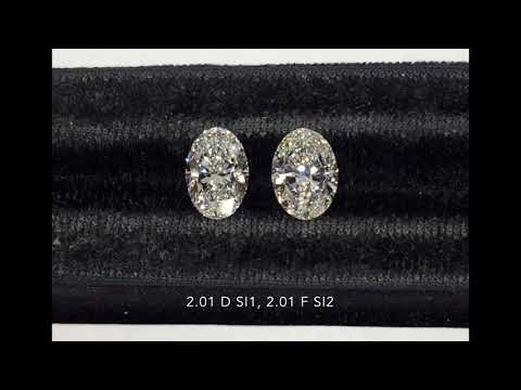 Oval diamonds 2.01 Ct D-F Color, SI1-SI2 clarity