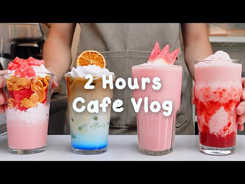 🍇지치고 힘들 땐 음료 ASMR로 힐링해요/주중의 여유로움/2시간 모음🍓2 Hours Vlog/Cafe Vlog/ASMR/Tasty Coffee