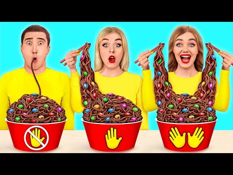 No Hands vs One Hand vs Two Hands Eating Challenge | Food Battle by TeenDO Challenge