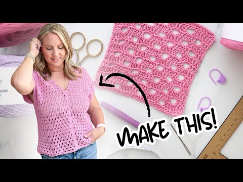 Easy Crochet Summer Top Tutorial | Libby Tee (Available in 9 sizes)