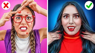 أجواء مصاصي الدماء المظلمة! 🧛‍♀️ حيل تجميلية رائعة وأفكار غرف رائعة للحياة المدرسية من 123 GO! GOLD