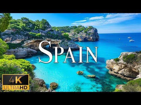 FLYING OVER  SPAIN (4K Video UHD) - Calming Piano Music With Beautiful Nature Film For Relaxation