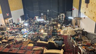 VHS Hunting In An ABANDONED Movie Theater Part 2 - The BACKROOMS Of A Flea Market - TAPE HUNTERS