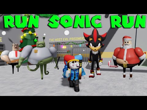 Shadow Sonic Christmas Speed Runs in #roblox Scary Obby Games from Barry Alien, School,