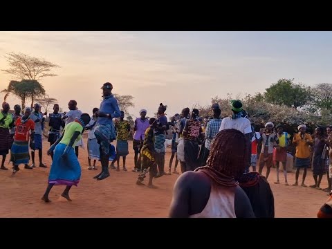 Africa Village life Omo Valley Ethiopia Hamar Tribe Evangadi dance