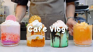 🍈밝은 노란색 음료로 가득한 하루🥐지치고 힘들 땐 음료 ASMR로 힐링해요/카페브이로그/Cafe Vlog/ASMR/Tasty Coffee