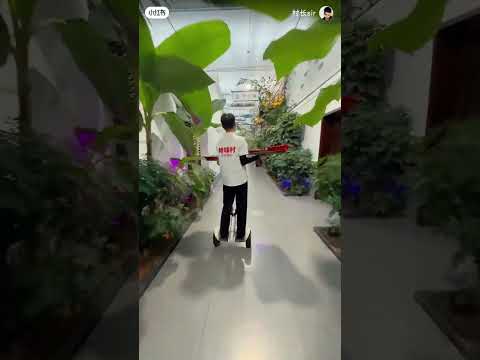 Balance Level MAX♥️ Serving Food on a Hoverboard 🚀🍽 #Shorts#shortvideo👍