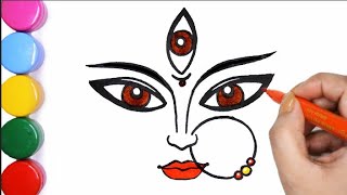 How to draw maa durga face | step by step | drawing tutorial