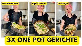 3x One Pot: Bärlauch-Schinkennudeln + Carbonara + schnelles Gyros