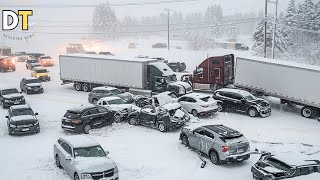 Canada is Freezing! Severe Blizzard Hits Alberta and Saskatchewan,Causing Accidents!