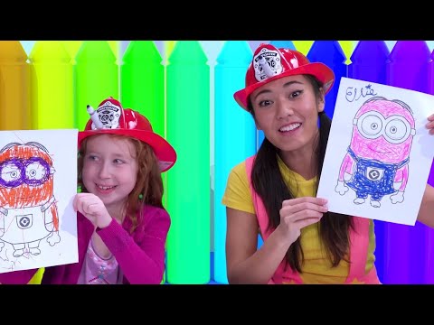 Ellie Sparkles does Arts and Crafts with friends | Minion Videos for Kids