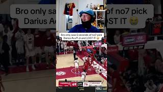 Bro only saw 5 seconds of no7 pick Darius Acuff Jr and LOST IT 😭 #nba #nbadraft #kings #fyp