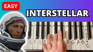 Interstellar Piano EASY Tutorial  🚀 🌖 Piano Lesson With Letter and Number Notes