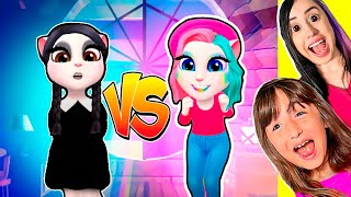 A ANGELA virou WANDINHA e ENID! TRANSFORMAMOS a WANDINHA na ENID! My Talking Angela