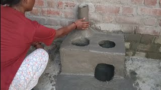 making,mitti se chulha kaise banaye,outdoor cooking,village life hacks,viral chulha,trending clay