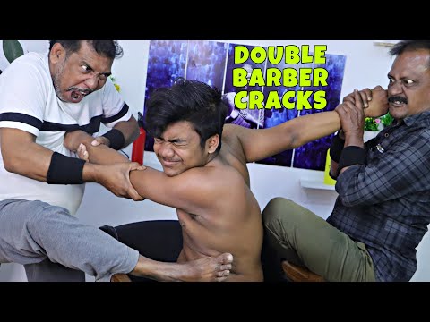 Most Aggressive Massage by Double Barber | Chiropractic Body Cracks | Hair, Neck Cracking | ASMR