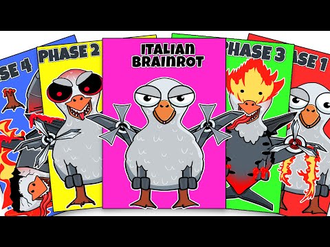 Sprunki Italian Brainrot meme Bombambini gusini Phases 1vs2vs3vs4 | Brainrot Paper Sticker Book