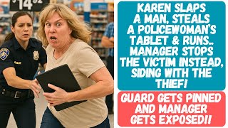 KAREN STEALS A COP’S TABLET THEN THE MANAGER SIDES WITH HER! GETS EXPOSED AND FORCED TO PAY UP!!