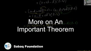 More on An Important Theorem