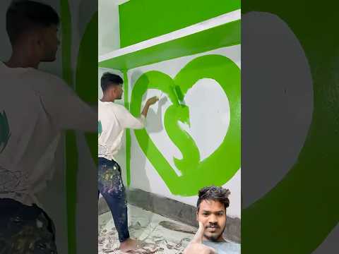 wall painting green colour fast #wall painting #viral #viralvideo #shortvideo #art #video