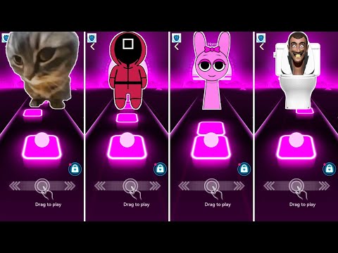 Chipi Chipi Chapa Chapa Cat vs Pink Soldier vs Sprunki vs Skibidi Toilet - Music Ballz Hop