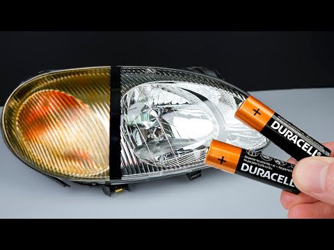 Old headlight as new in 1 minute! Amazing Way to Recover with Batteries!