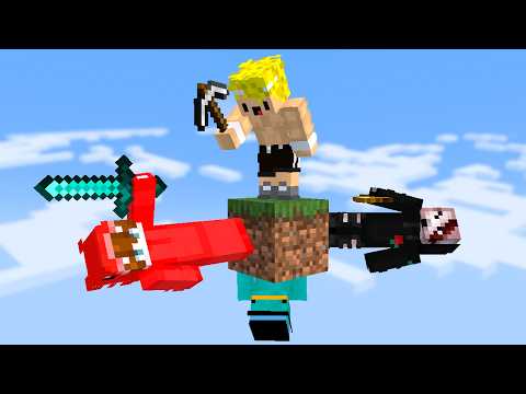 Sobreviví en 1 BLOQUE de YouTubers en Minecraft