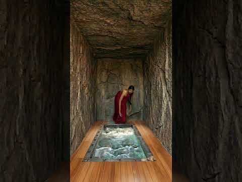 This PREGNANT WOMAN Built a ROCK FOREST ROOM With a PANORAMIC GLASS FLOOR OVER A RIVER