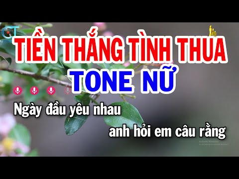 Karaoke Tiền Thắng Tình Thua Tone Nữ ( Em ) Nhạc Sống Mới || Karaoke Tuấn Kiệt