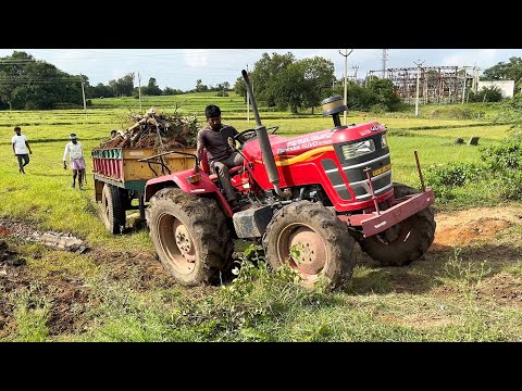 Mahindra 4wd tractor working with loaded trolley | Mahindra |