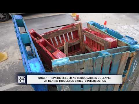 YouTube video thumbnail: Urgent Repairs Needed As Truck Causes Collapse At Dennis, Middleton Streets Intersection