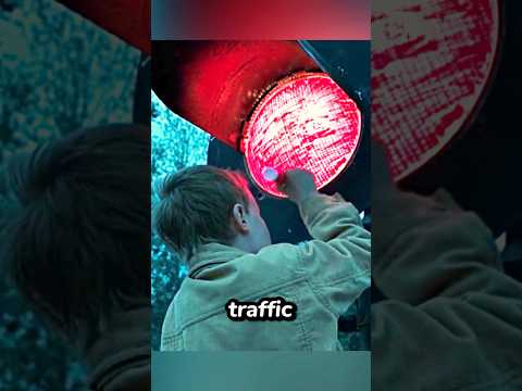 This boy painted the traffic light red causing a speeding train to stop. #viral #shorts #movie
