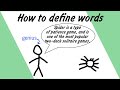 Defining Words and Their Functions