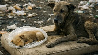 СОБАКА НАШЛА ЩЕНКА В ПАКЕТЕ НА МУСОРКЕ