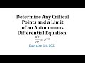 Understanding Autonomous Differential Equations