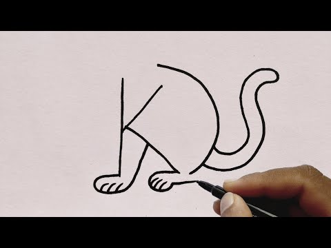 Dog Drawing Very Easy Using Letter K Step By Step For Beginners l Sofia Ka l Dog Drawing Techniques
