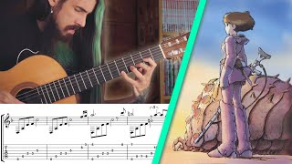 the MAIN THEME from Nausicaä is SO relaxing -  GUITAR TABS (studio ghibli guitar cover)