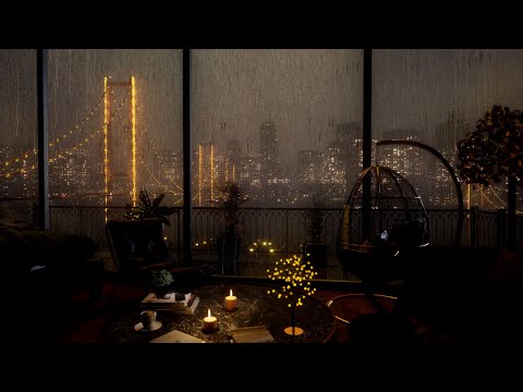 Cozy Rainy Night in the Bedroom | Rain & Thunder Sounds | 8 Hours of Rain on Window Ambience