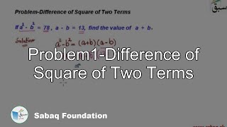 Problem1-Difference of Square of Two Terms