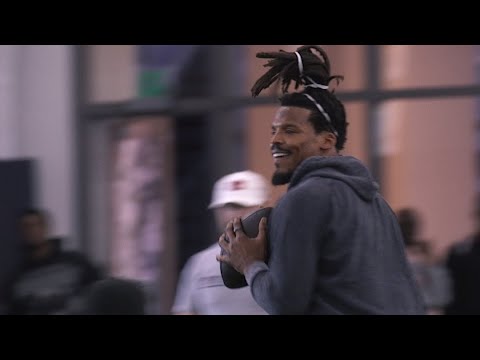 Cam Newton throws at Auburn Pro Day 2023