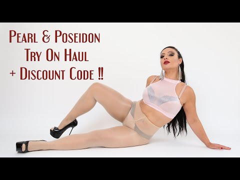 Huge Pearl & Poseidon Intimates shiny nylons try on haul + discount code