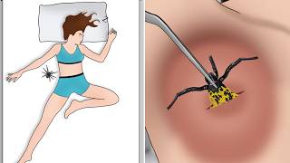 ASMR Remove Dangerous Spider from infected armpit animation