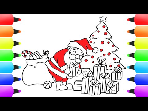 How To Draw SANTA CLAUS with GIFTS | Santa Claus is Coming!  | Christmas drawing for kids