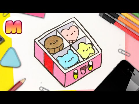 COMO DIBUJAR UNA CAJA DE BOMBONES KAWAII - Dibujos kawaii faciles - Dibujar comida kawaii con Jape